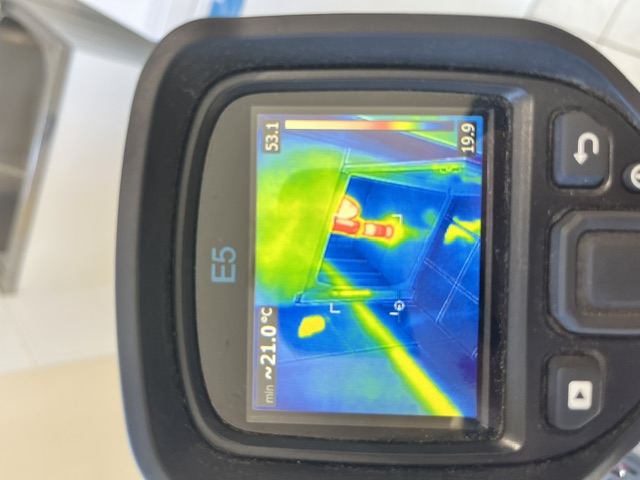 Thermal imaging of concealed plumbing behind wall tiles